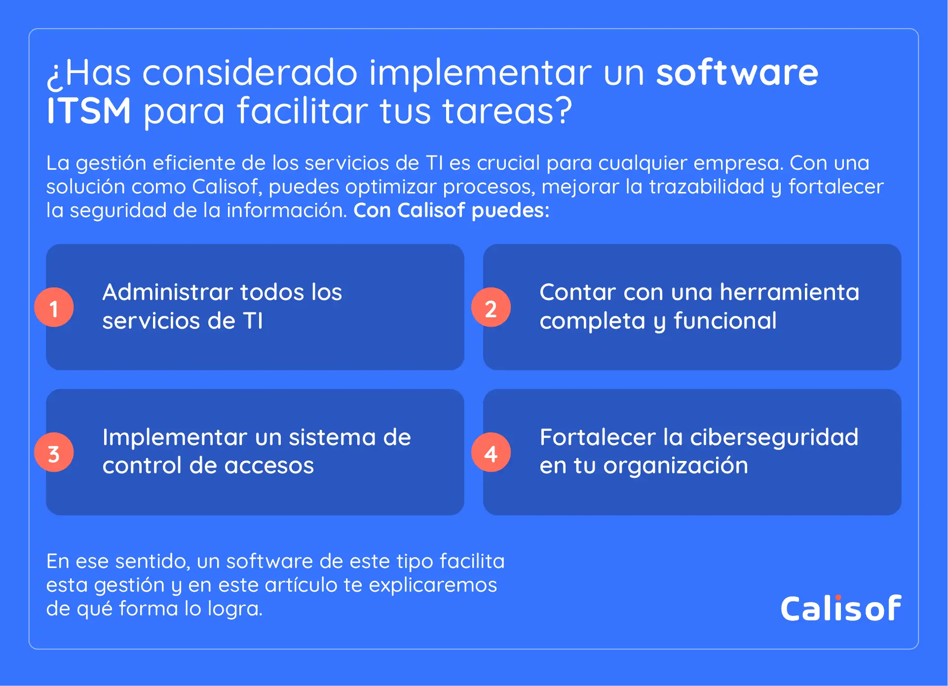 Tener Un Software Itsm Facilita Tus Tareas